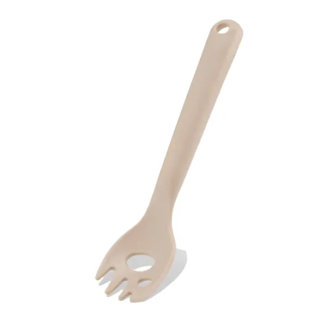 Cuchara/tenedor de bambú y maíz para comida húmeda de mascotas, color beige