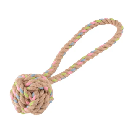 Pelota con lazo de cáñamo para perros - Juguete dental natural y resistente Green Pets